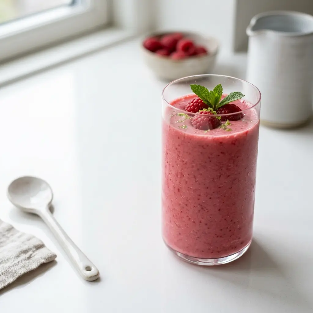 Smoothie à la framboise servi frais comme boisson maison