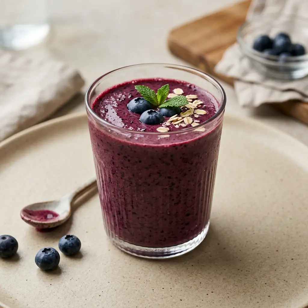 Smoothie à la myrtille servi frais comme boisson maison