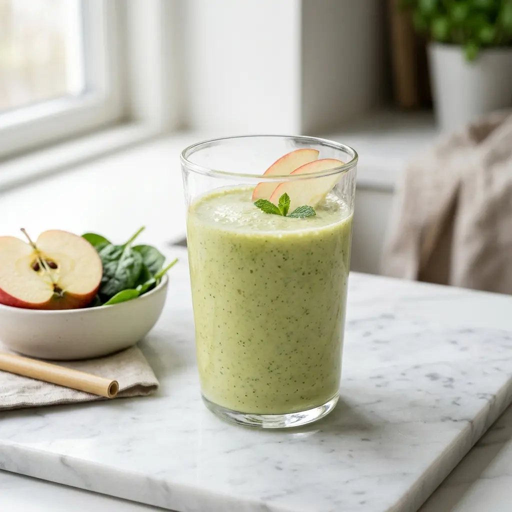 Smoothie à la pomme servi frais comme boisson maison
