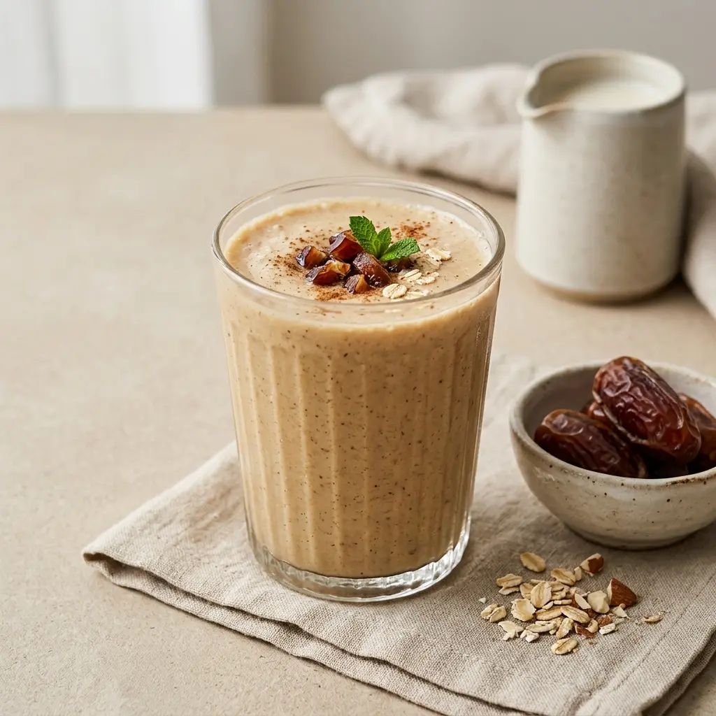 Smoothie aux dattes servi frais comme boisson maison