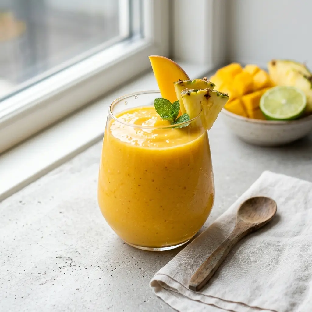 Smoothie tropical servi frais comme boisson maison