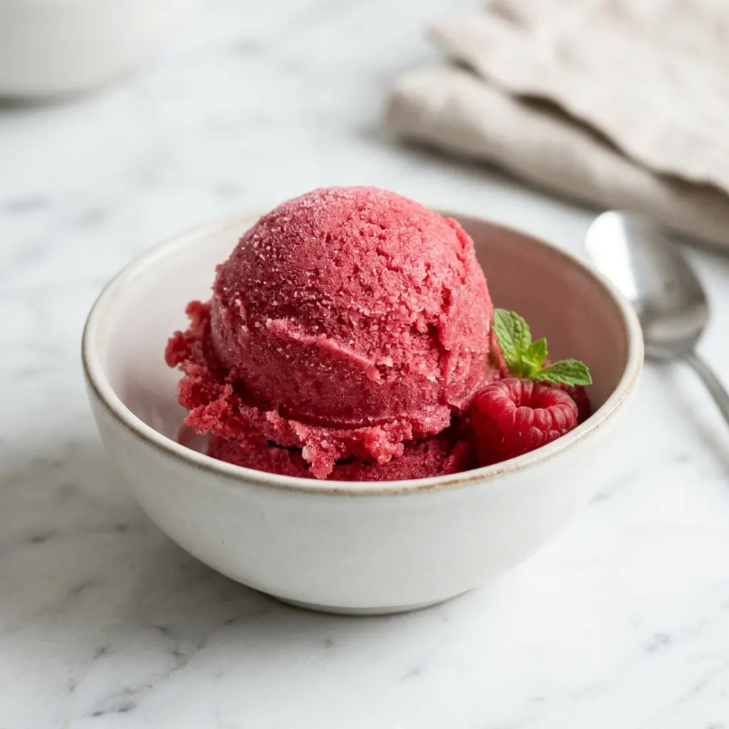 Sorbet prêt à servir comme dessert ou pâtisserie maison
