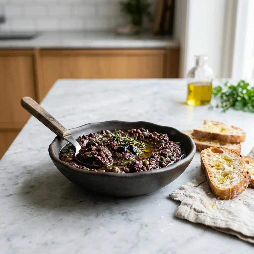 Tapenade prêt à servir comme plat maison