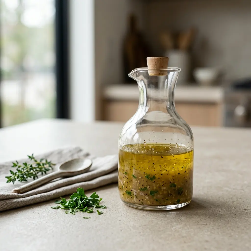 Vinaigrette présenté dans un bol comme sauce ou accompagnement
