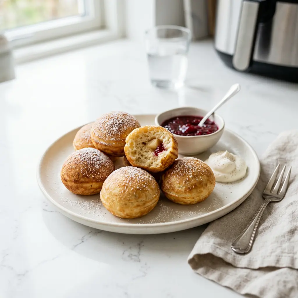 Photo de Æbleskiver danois à l'air fryer préparé à l'air fryer