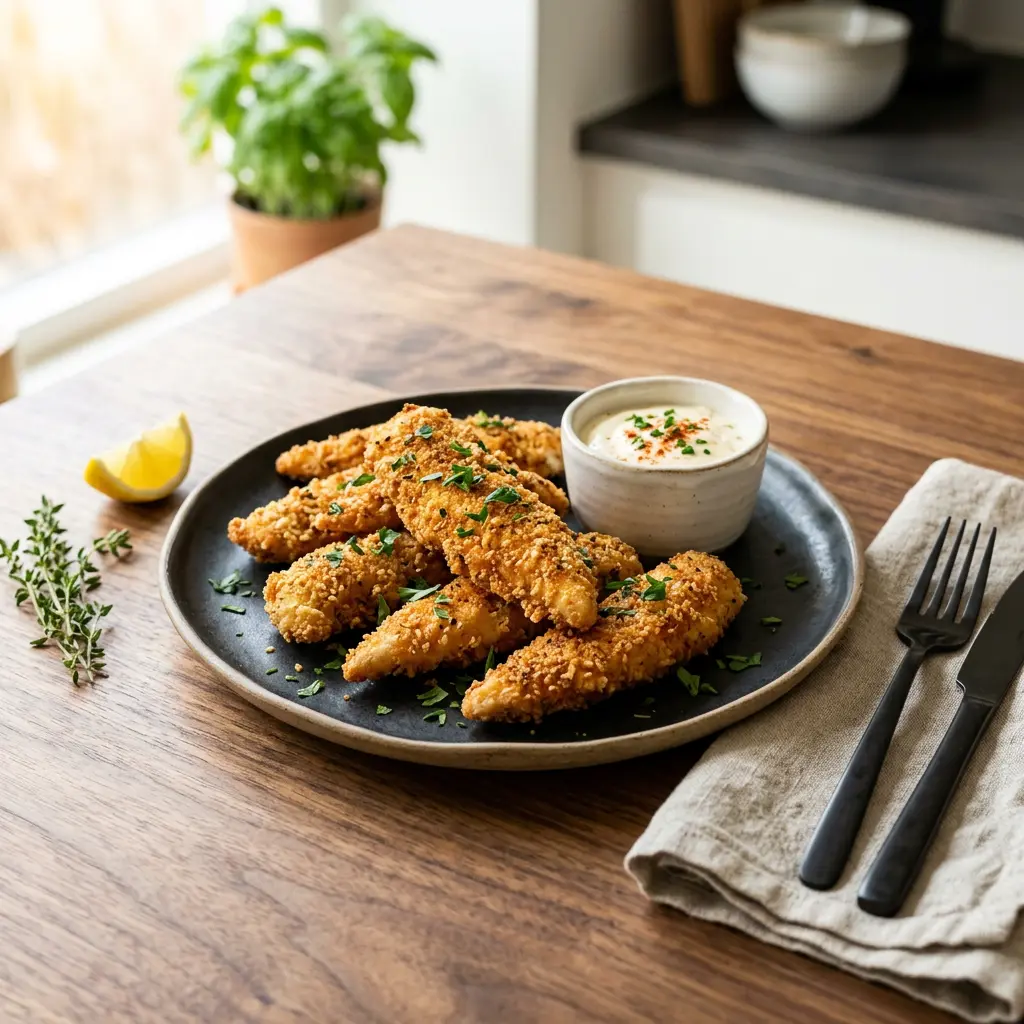 Photo de Aiguillettes de poulet à l'air fryer préparé à l'air fryer