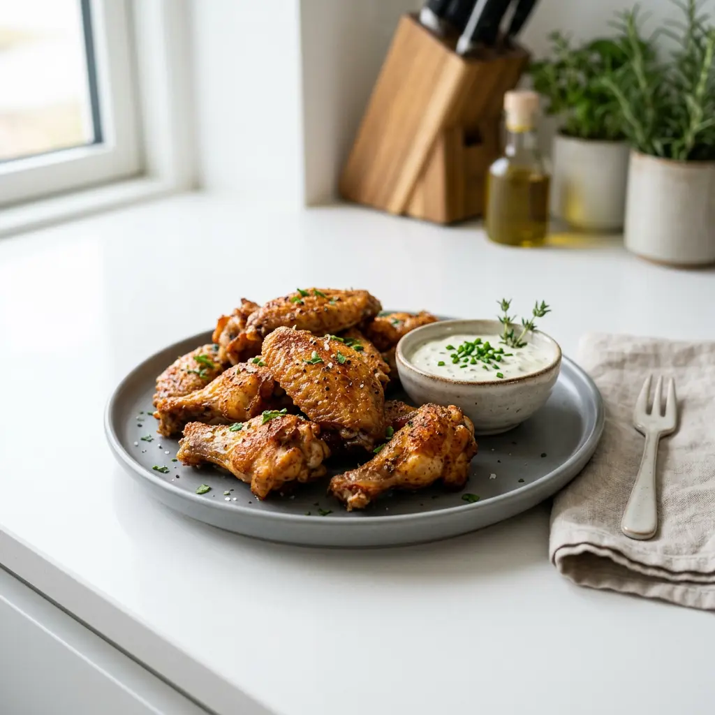 Photo de Ailes de poulet à l'air fryer préparé à l'air fryer