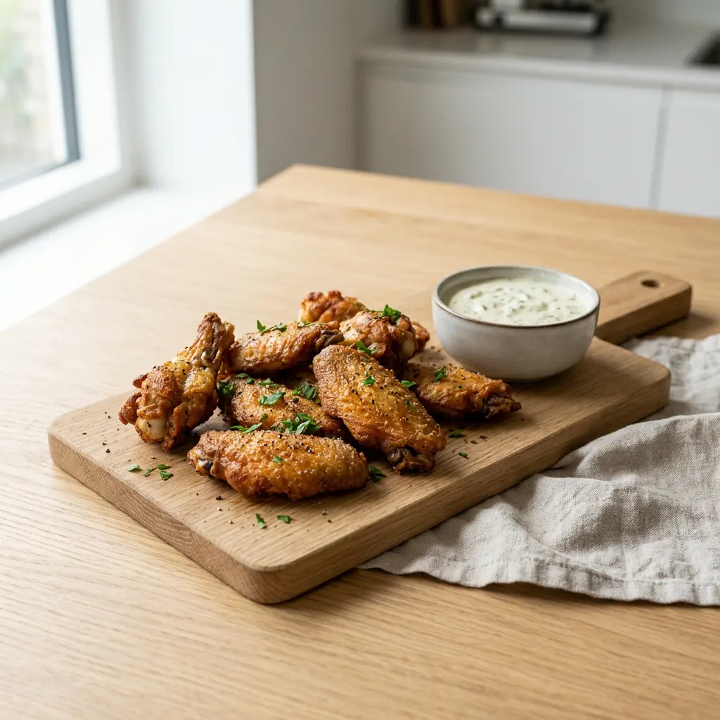 Photo de Ailes de poulet surgelées à l'air fryer préparé à l'air fryer