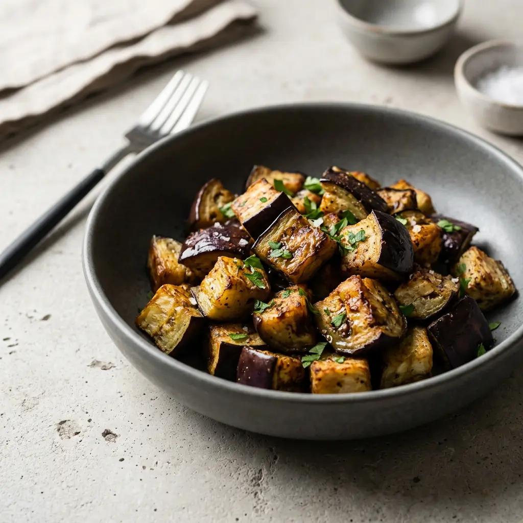 Photo de Aubergine à l'air fryer préparé à l'air fryer