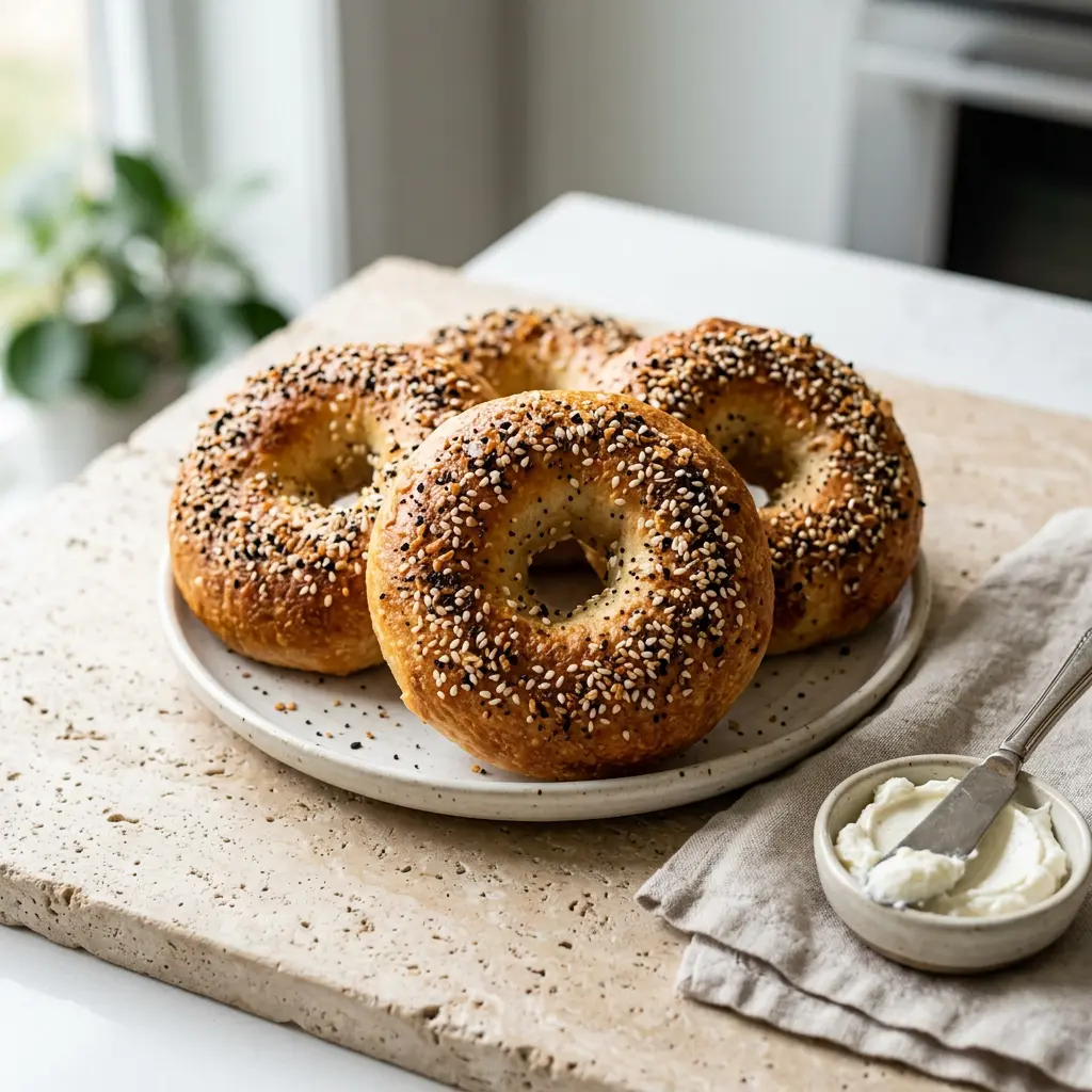 Photo de Bagels à l'air fryer préparé à l'air fryer