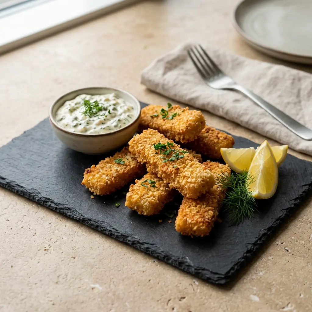 Photo de Bâtonnets de poisson à l'air fryer préparé à l'air fryer