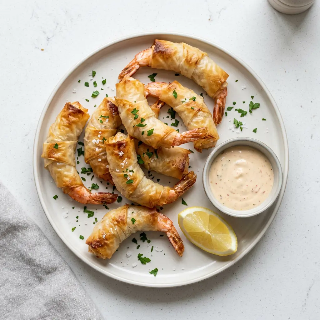 Photo de Beignets de crevettes à l'air fryer préparé à l'air fryer