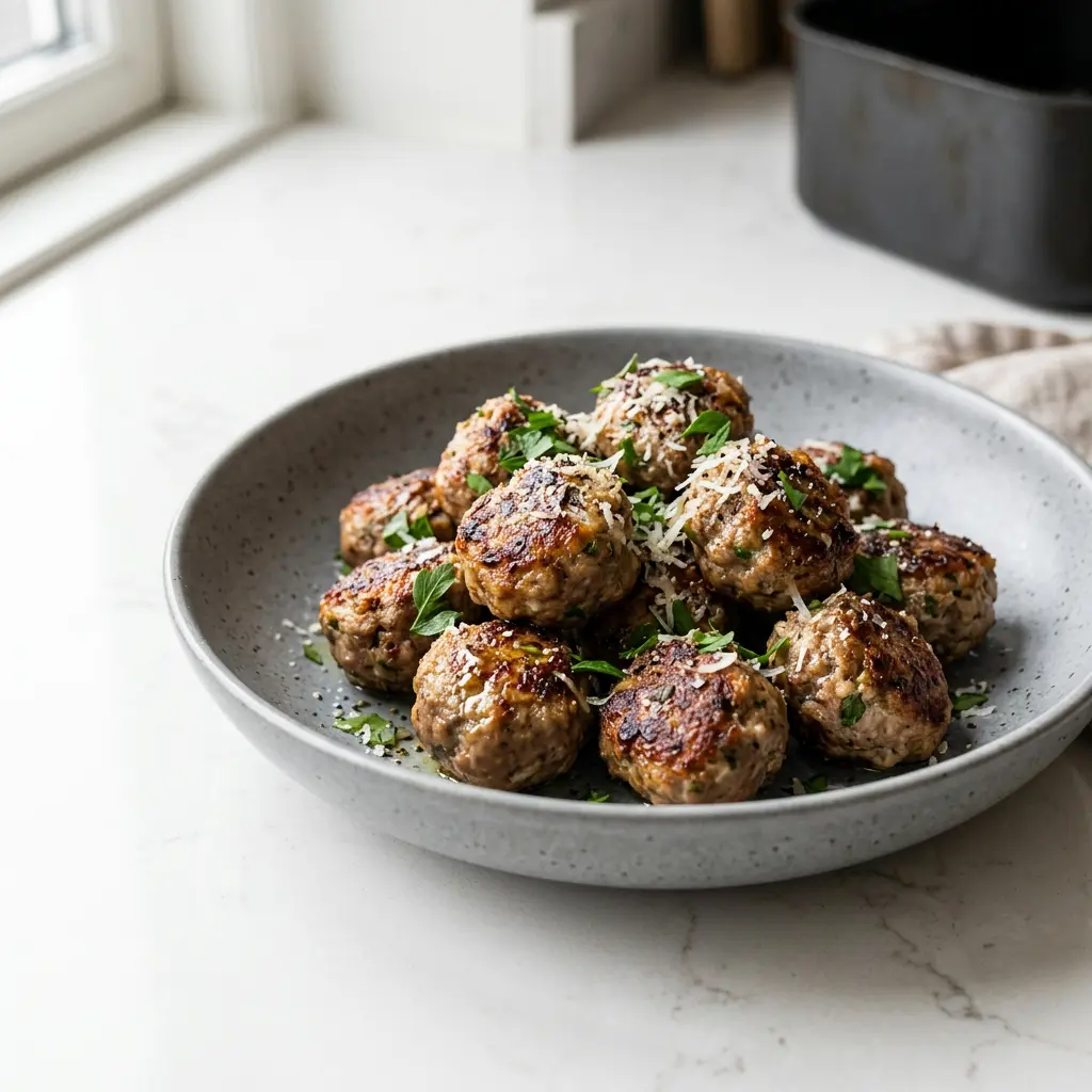 Photo de Boulettes de viande à l'air fryer préparé à l'air fryer