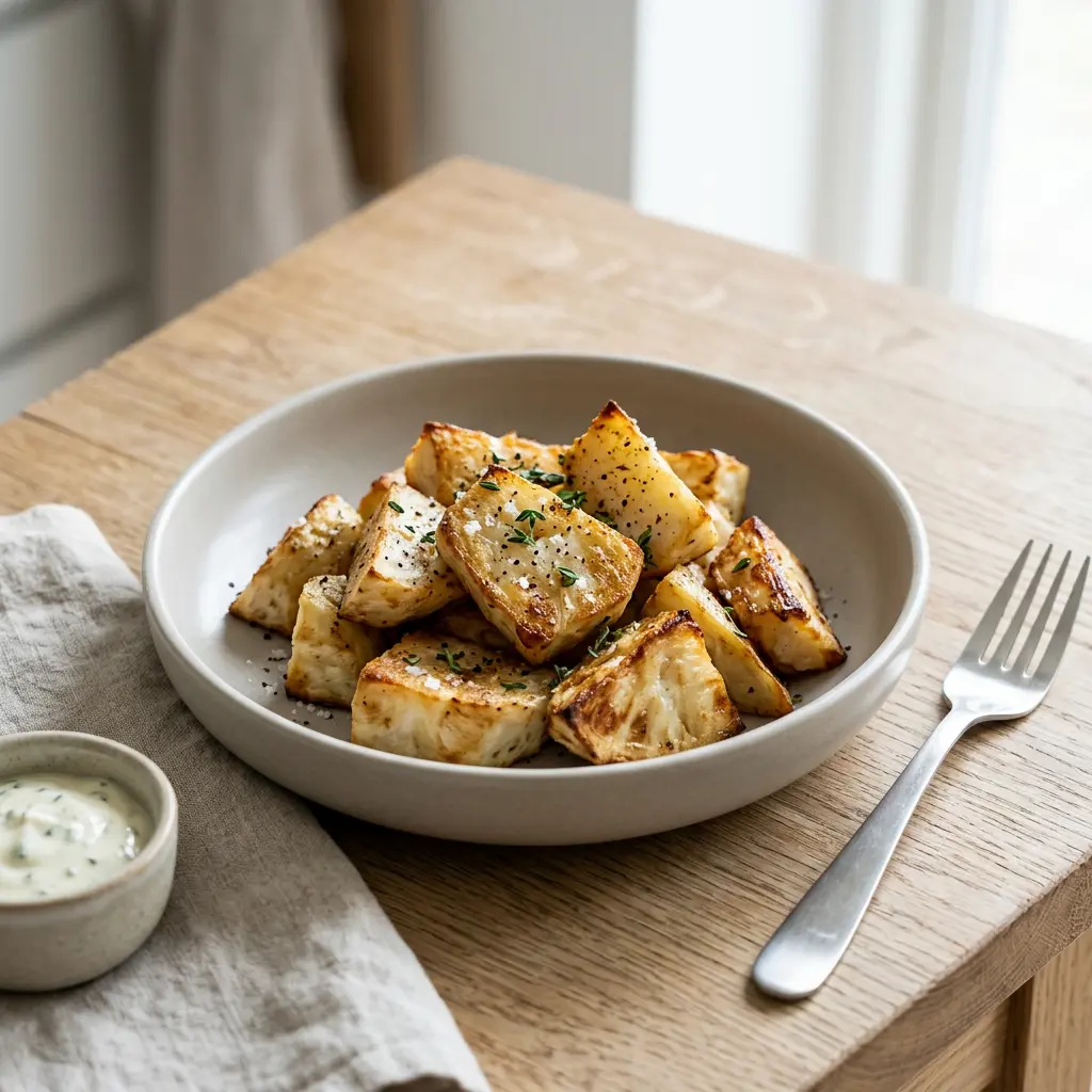 Photo de Céleri-rave à l'air fryer préparé à l'air fryer