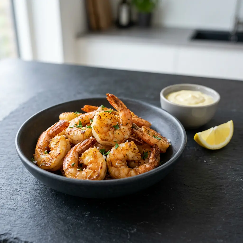 Photo de Crevettes à l'air fryer préparé à l'air fryer