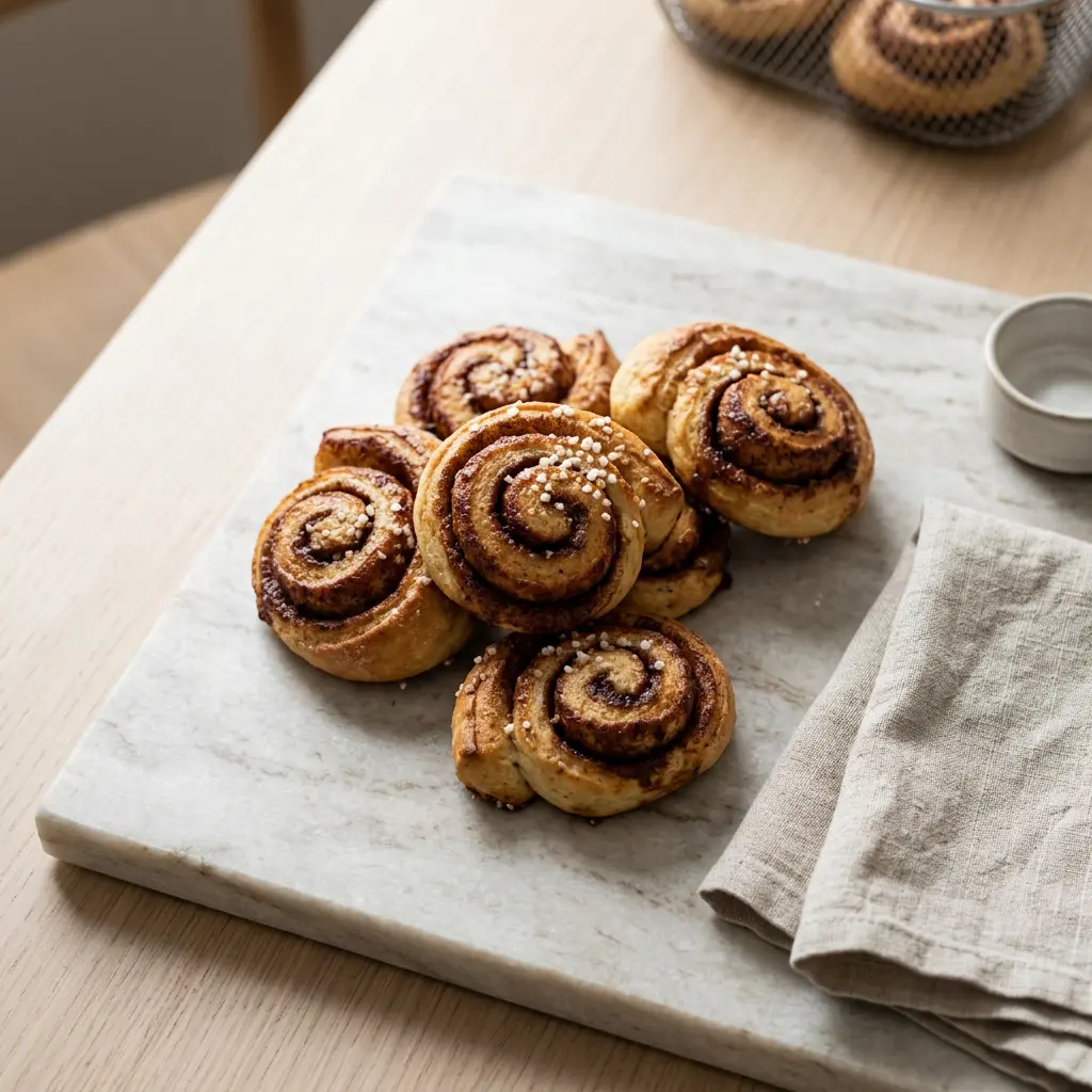 Photo de Croissants briochés à la cannelle à l'air fryer préparé à l'air fryer