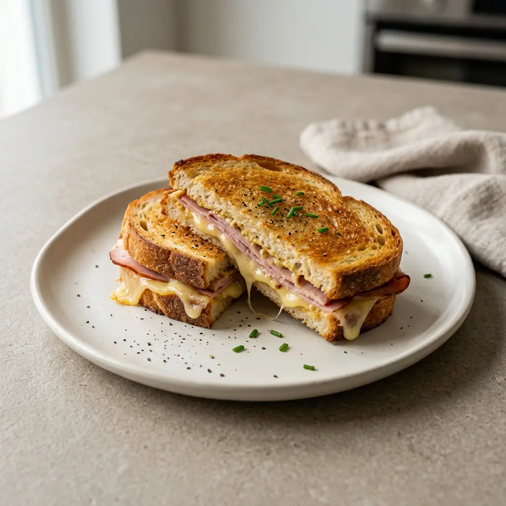 Photo de Croque-monsieur à l'air fryer préparé à l'air fryer