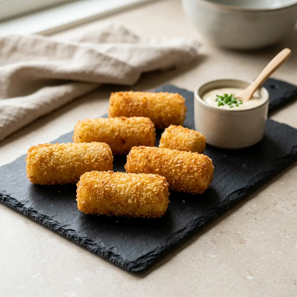 Photo de Croquettes de pommes de terre à l'air fryer préparé à l'air fryer