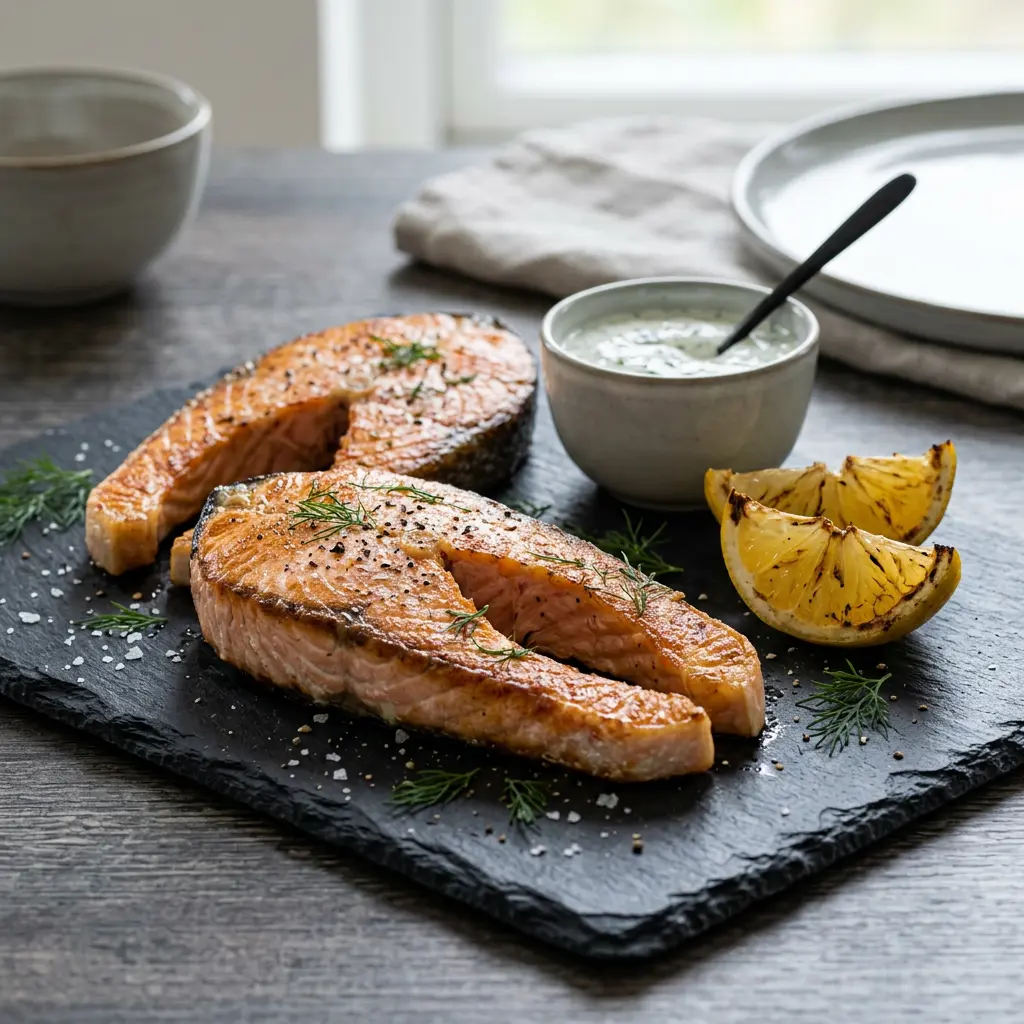 Photo de Darnes de saumon à l'air fryer préparé à l'air fryer