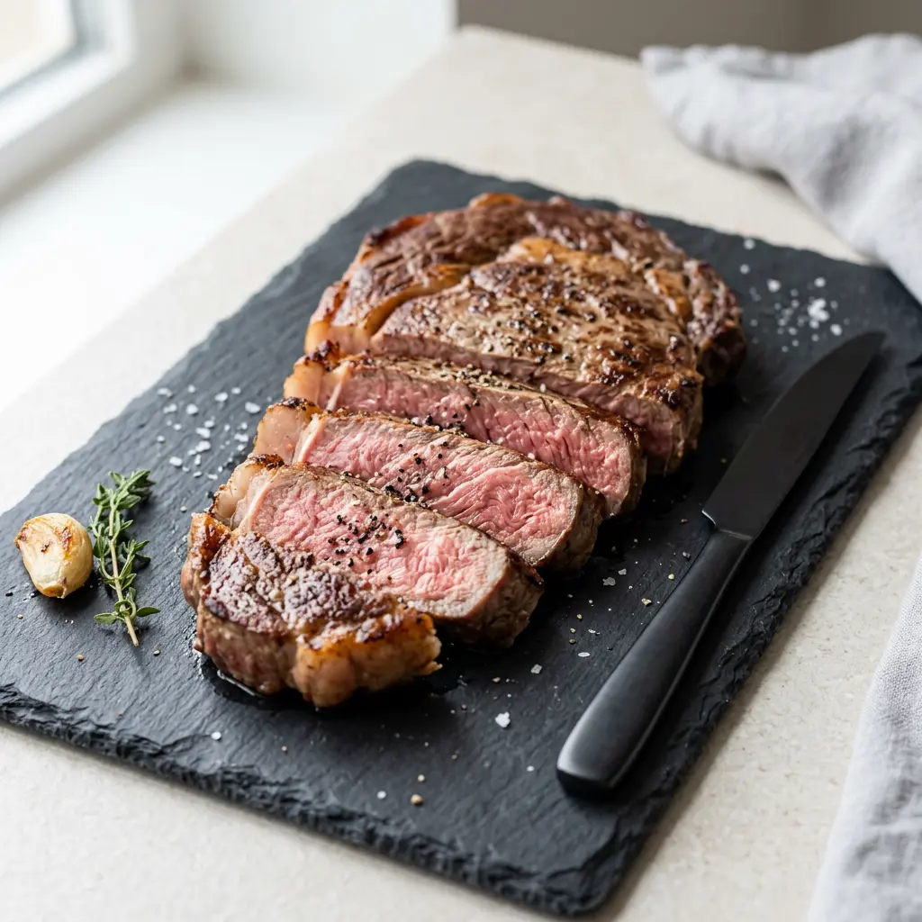 Photo de Entrecôte à l'air fryer préparé à l'air fryer