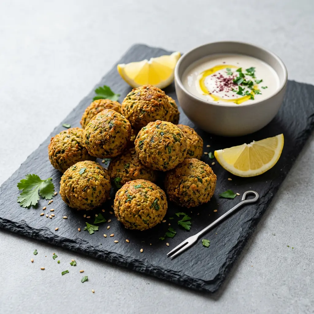 Photo de Falafels surgelés à l'air fryer préparé à l'air fryer