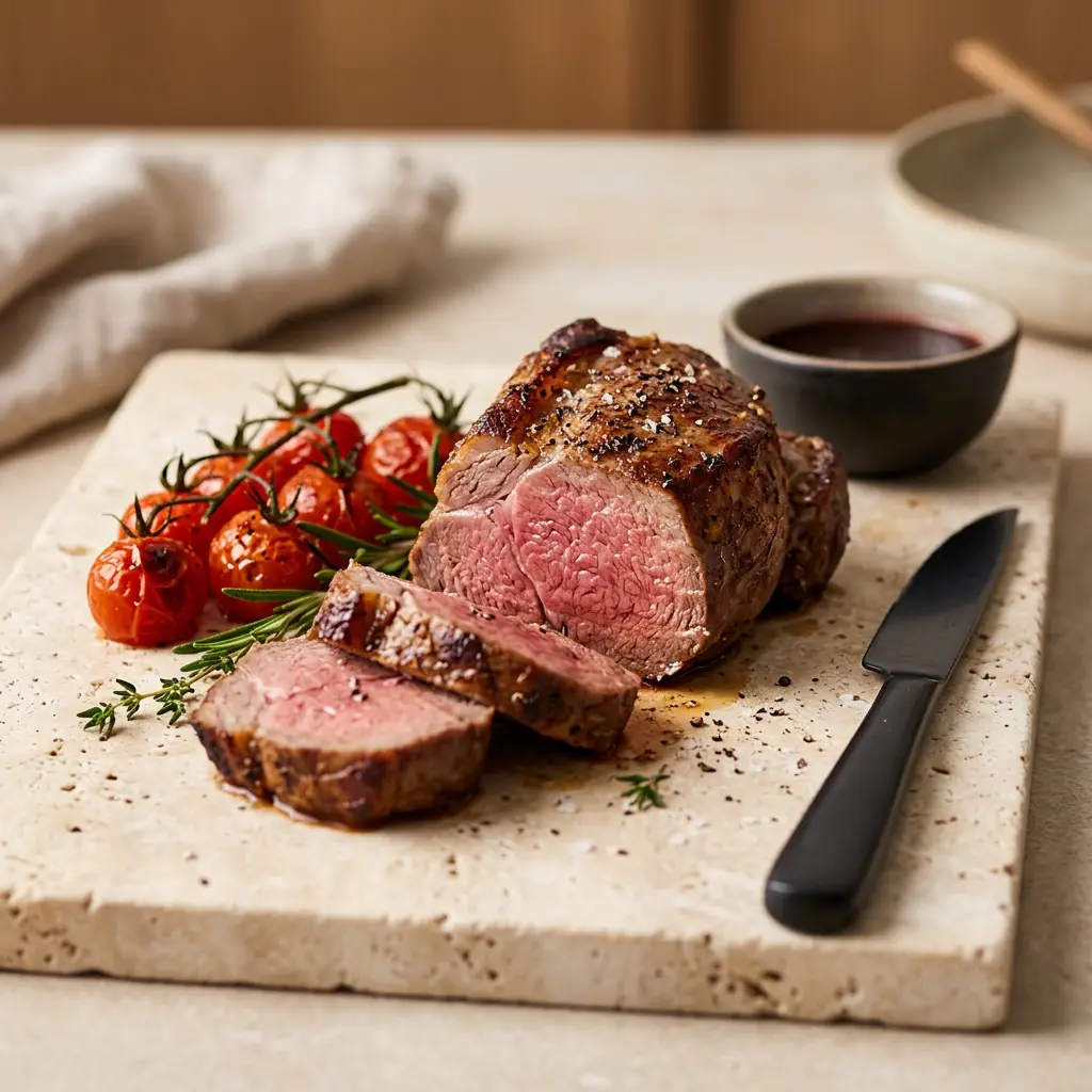 Photo de Filet d'agneau à l'air fryer préparé à l'air fryer
