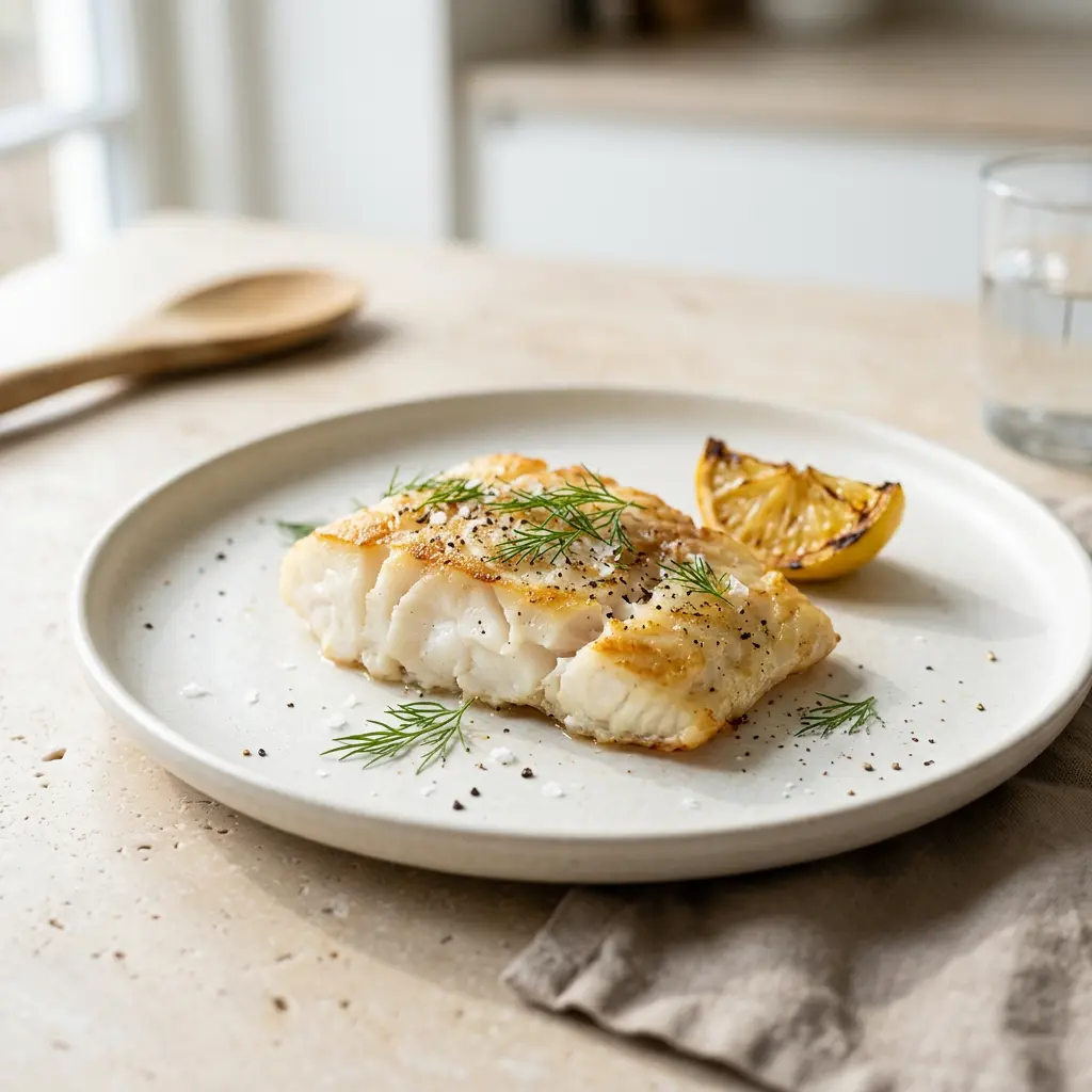 Photo de Filet de cabillaud à l'air fryer préparé à l'air fryer