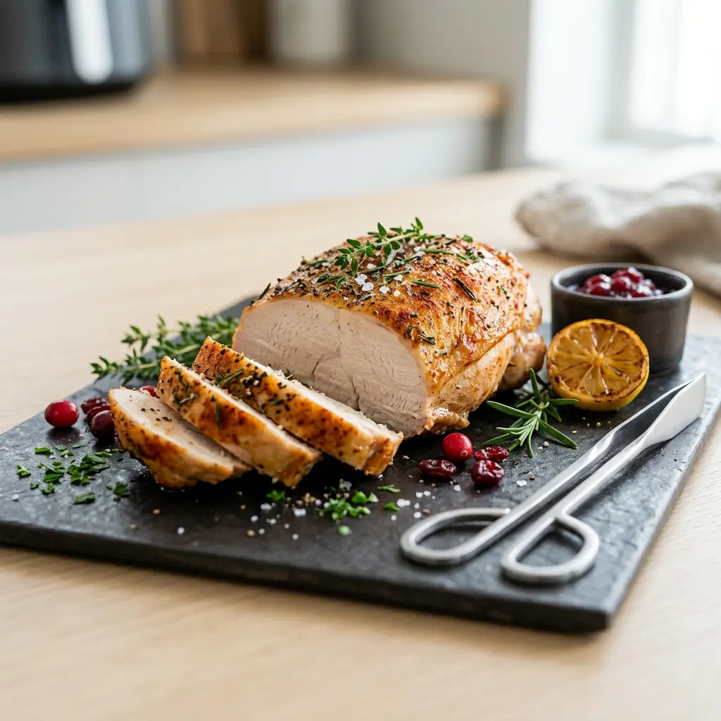 Photo de Filet de dinde à l'air fryer préparé à l'air fryer