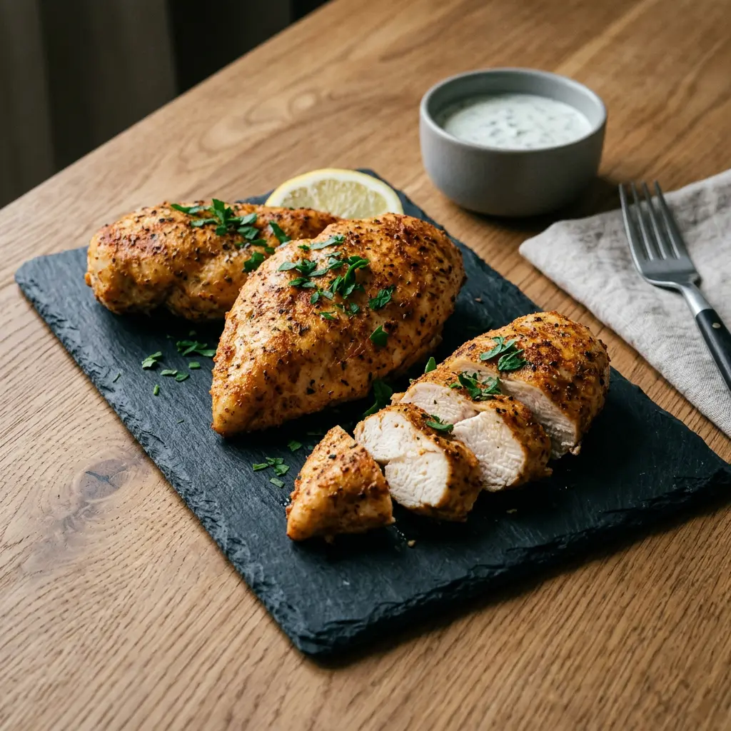 Photo de Filets de poulet à l'air fryer préparé à l'air fryer