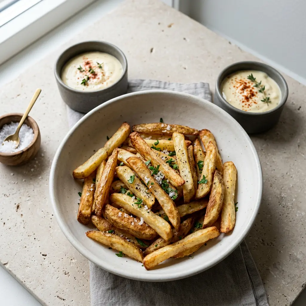 Photo de Frites maison à l'air fryer préparé à l'air fryer