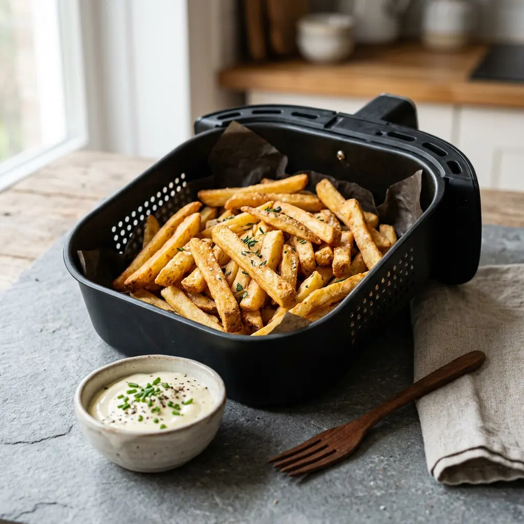 Photo de Frites surgelées à l'air fryer préparé à l'air fryer