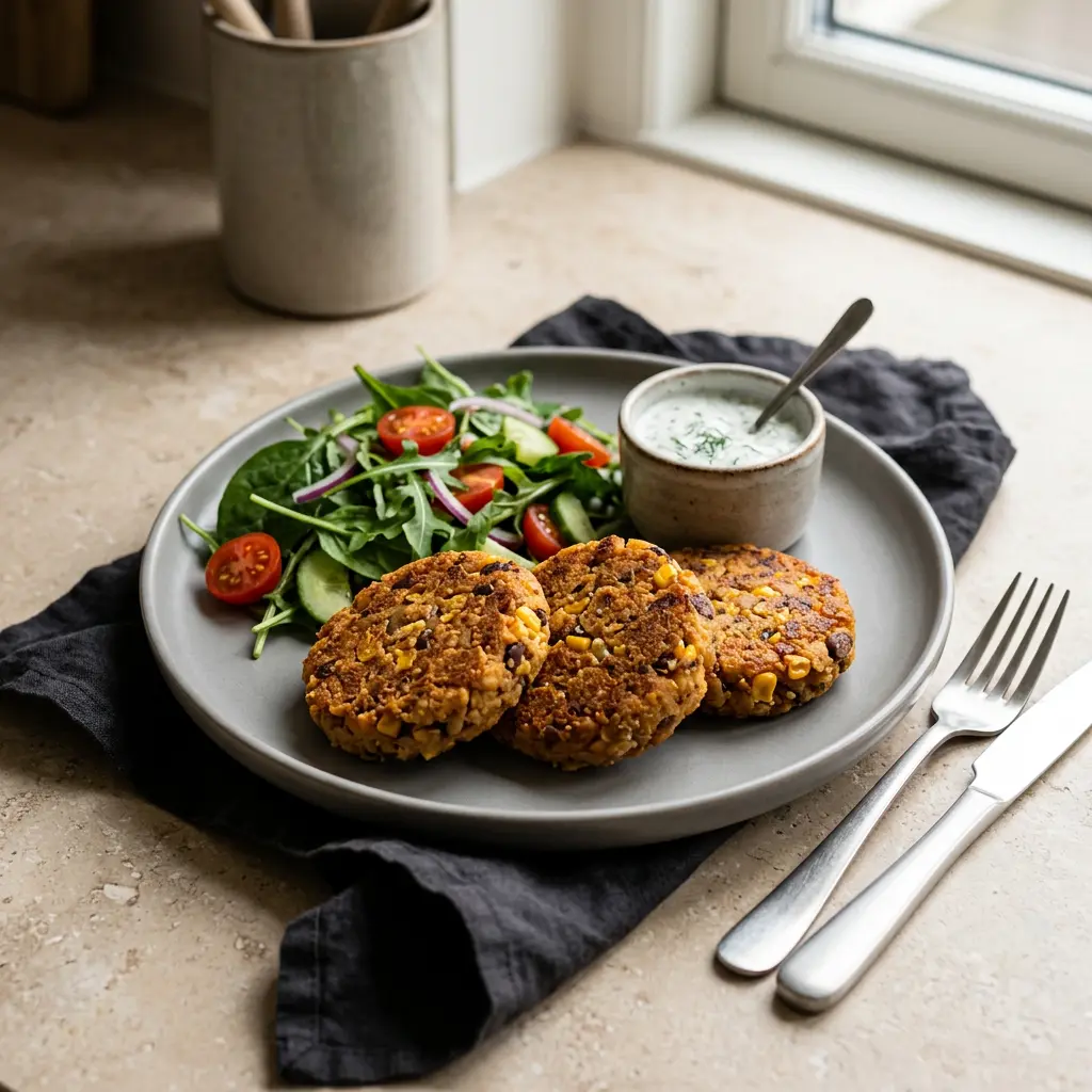Photo de Galettes de haricots à l'air fryer préparé à l'air fryer