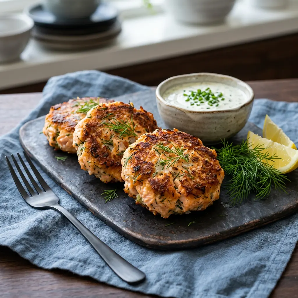 Photo de Galettes de saumon à l'air fryer préparé à l'air fryer