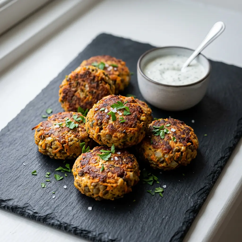 Photo de Galettes végétariennes à l'air fryer préparé à l'air fryer