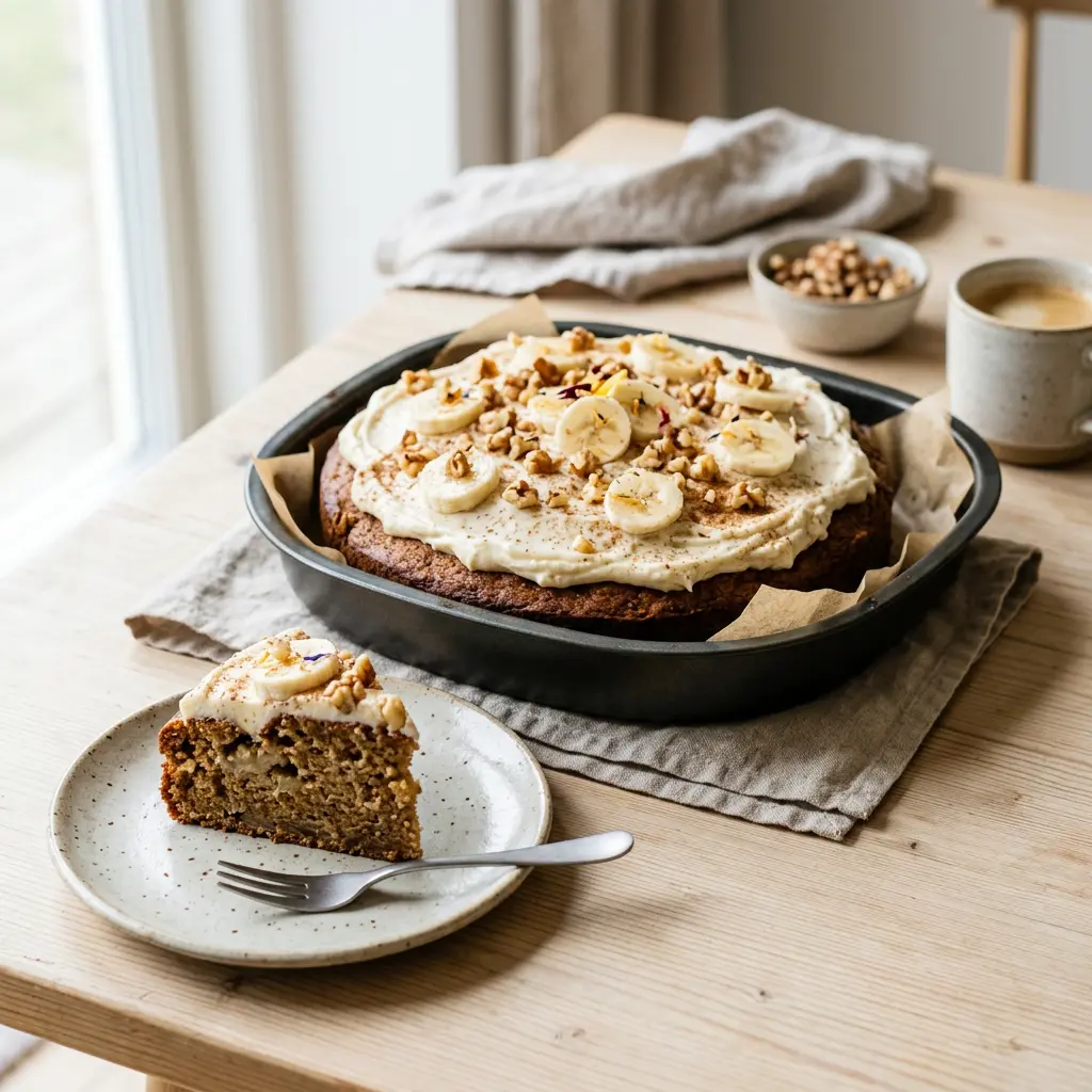 Photo de Gâteau à la banane à l'air fryer préparé à l'air fryer