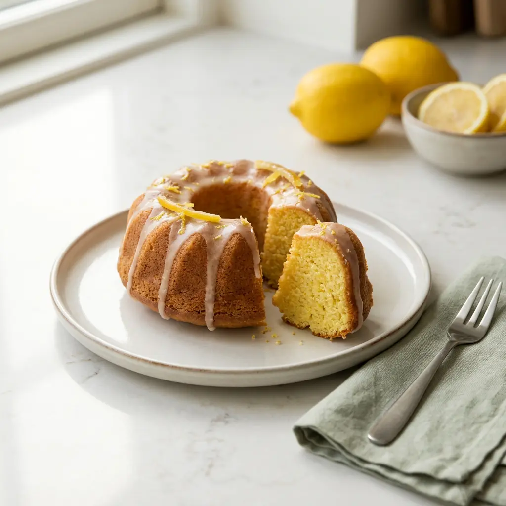 Photo de Gâteau au citron à l'air fryer préparé à l'air fryer