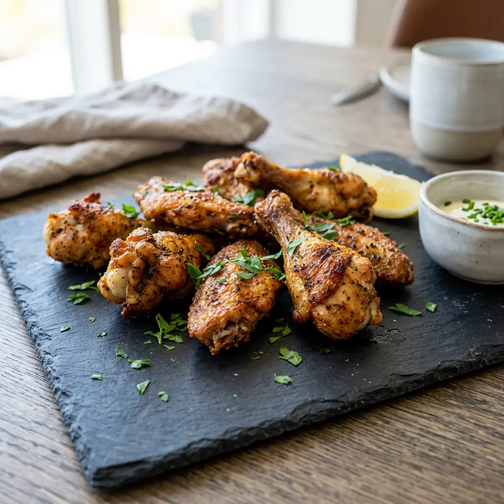 Photo de Morceaux de poulet à l'air fryer préparé à l'air fryer