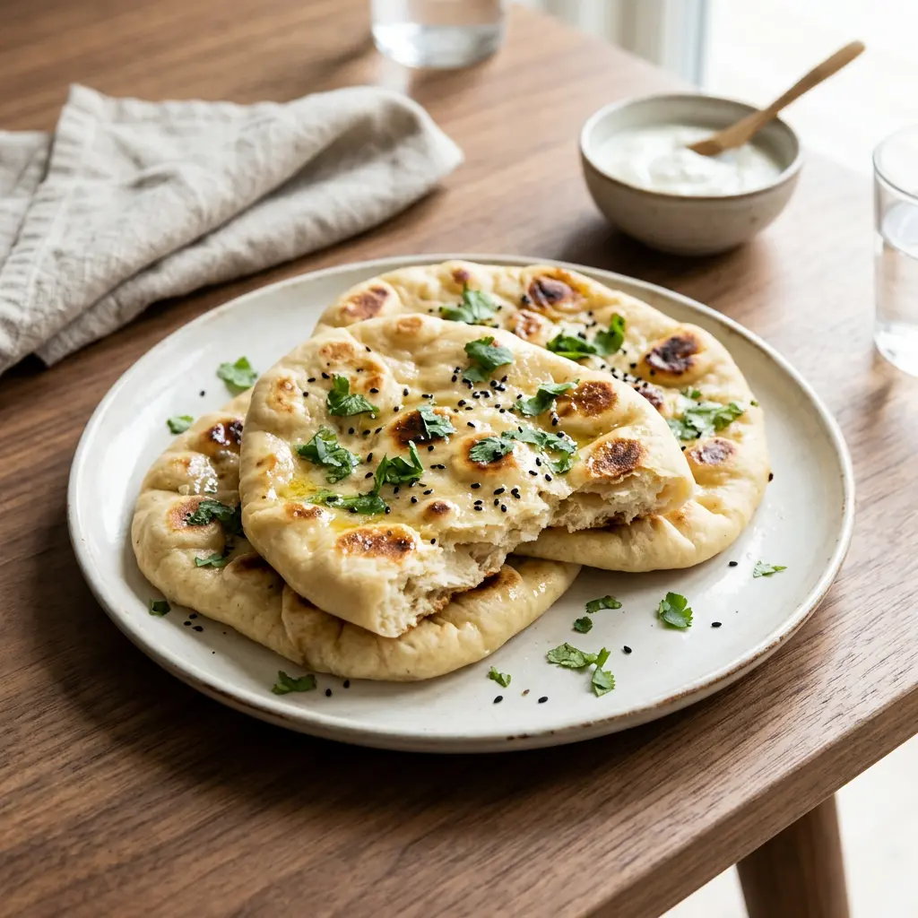 Photo de Pain naan à l'air fryer préparé à l'air fryer