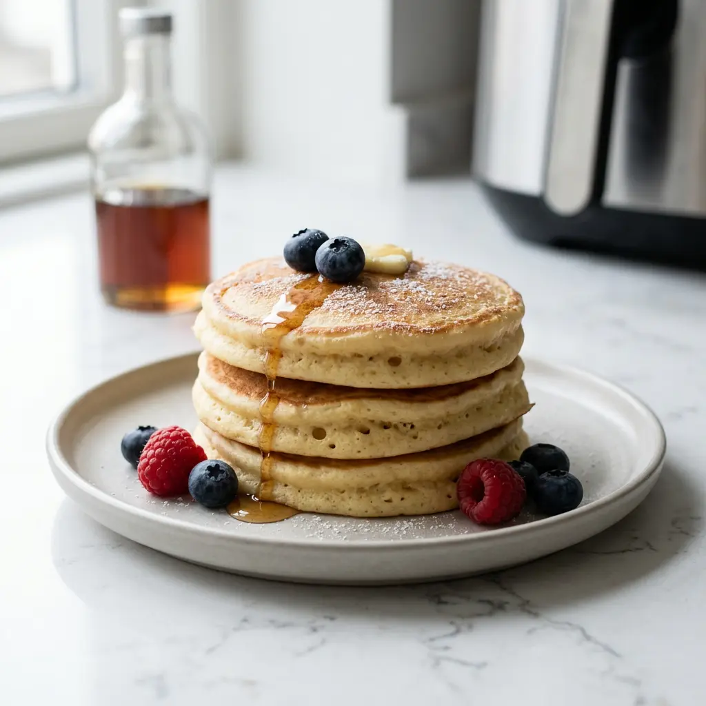 Photo de Pancakes américains à l'air fryer préparé à l'air fryer