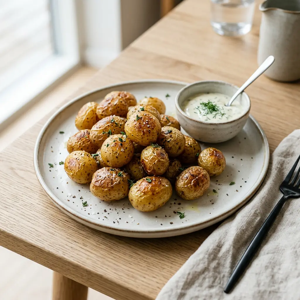 Photo de Petites pommes de terre à l'air fryer préparé à l'air fryer