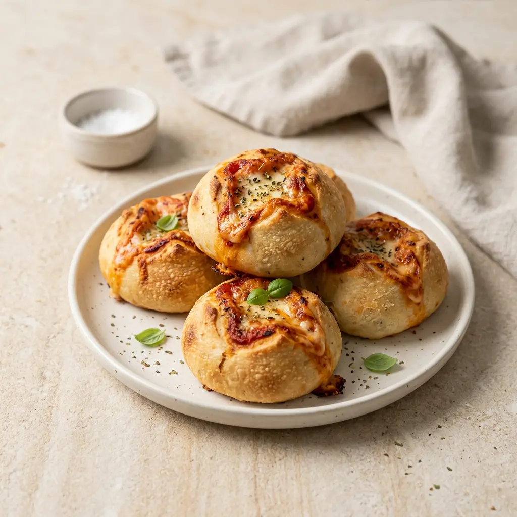 Photo de Petits pains pizza à l'air fryer préparé à l'air fryer