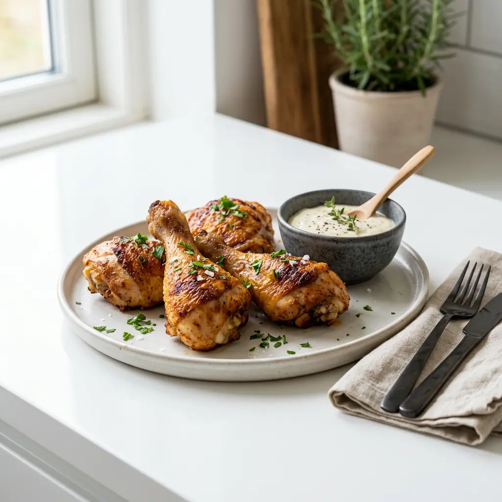 Photo de Pilons de poulet à l'air fryer préparé à l'air fryer