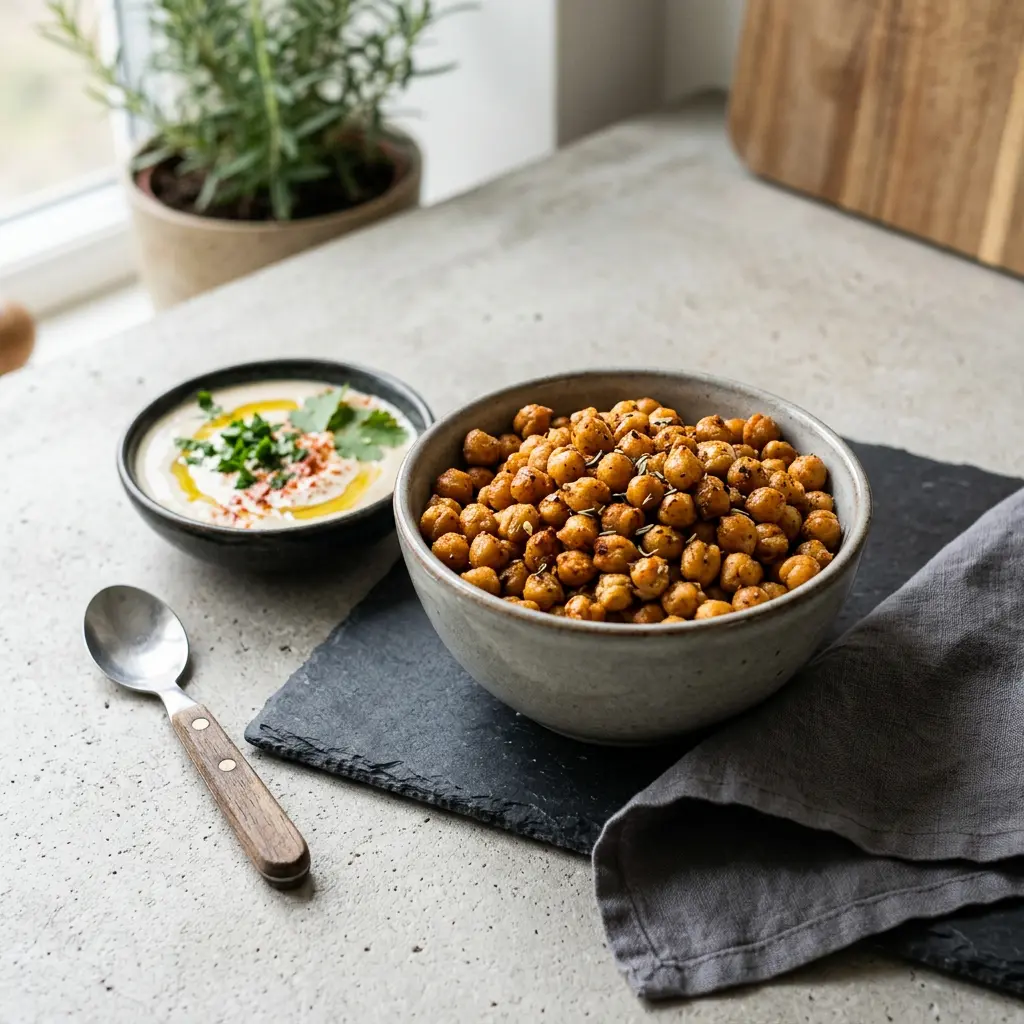 Photo de Pois chiches à l'air fryer préparé à l'air fryer