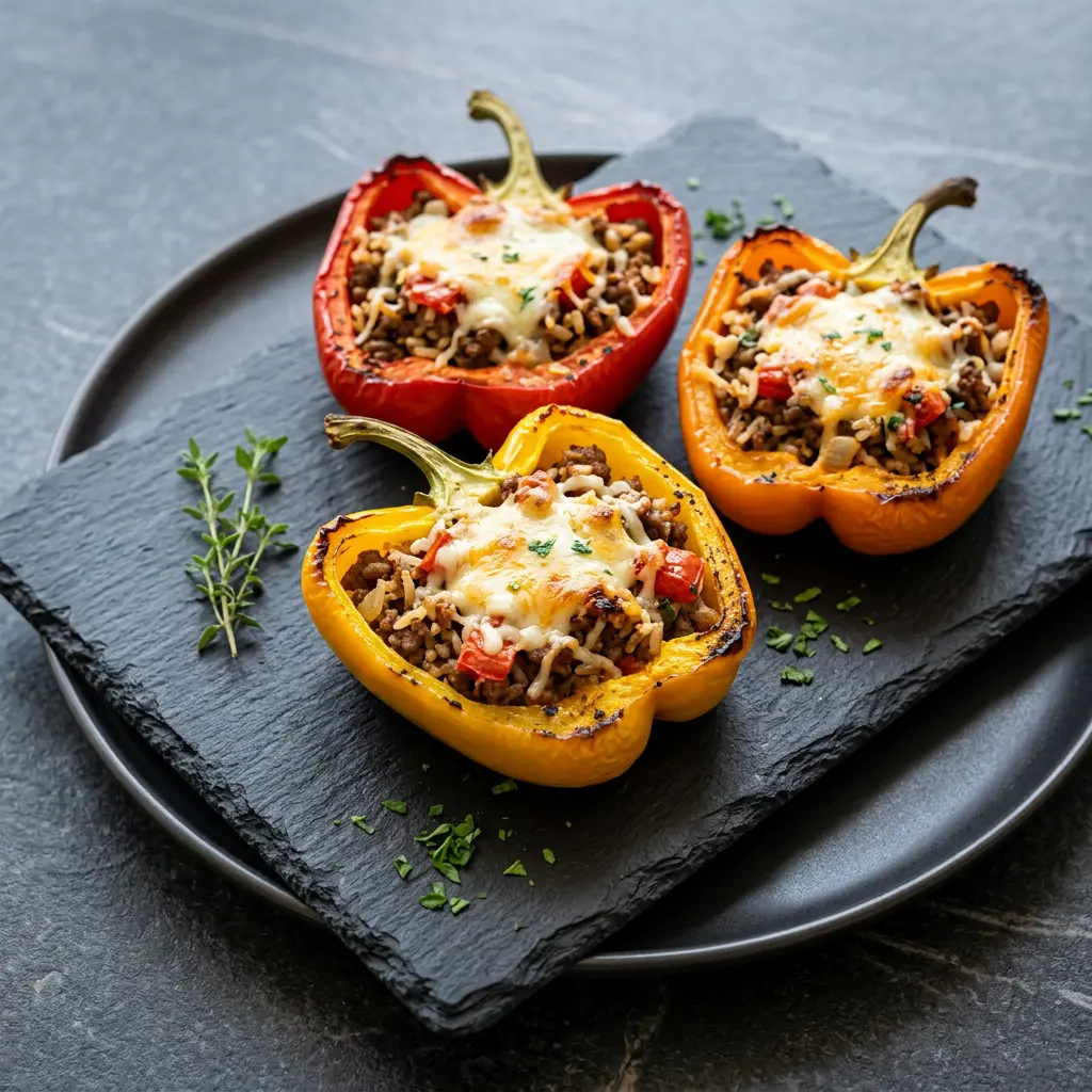 Photo de Poivrons farcis à l'air fryer préparé à l'air fryer