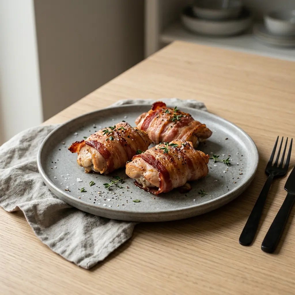 Photo de Poulet au lard à l'air fryer préparé à l'air fryer