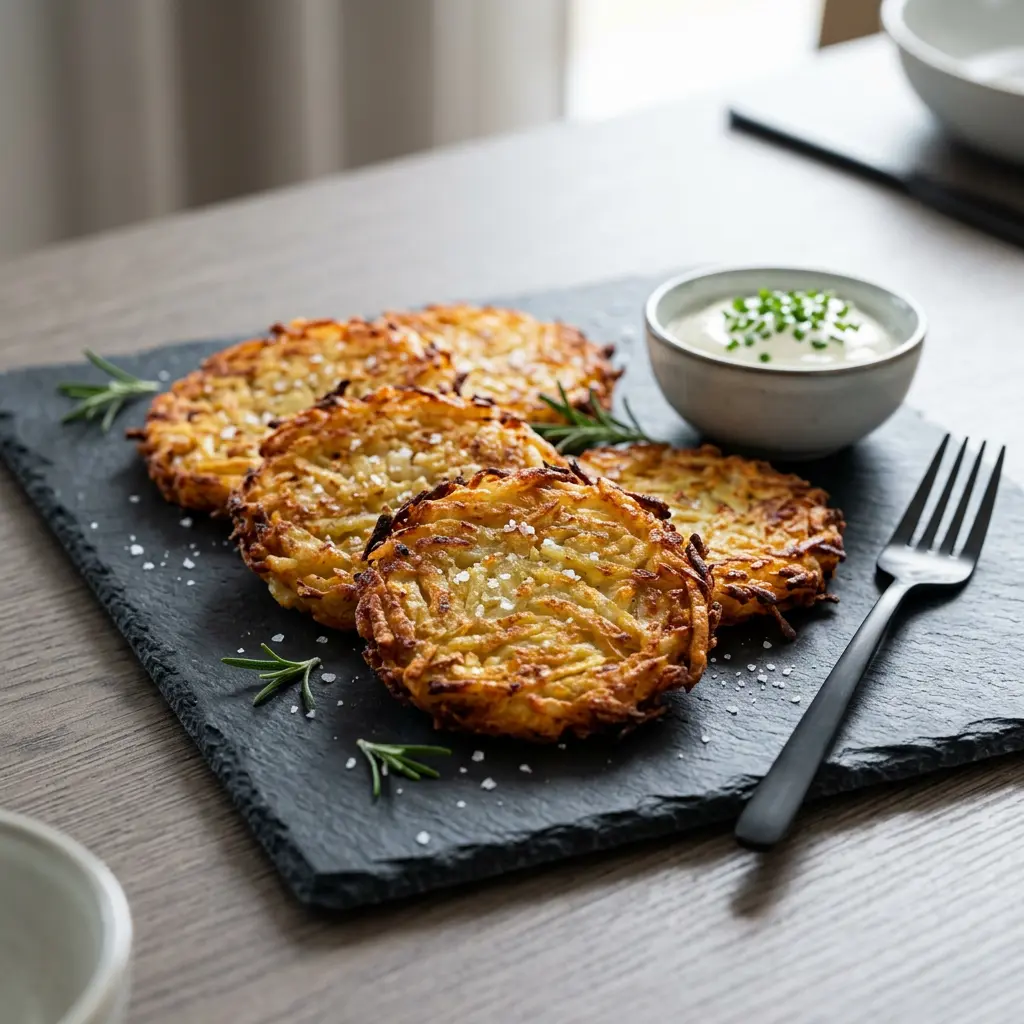 Photo de Rösti surgelé à l'air fryer préparé à l'air fryer