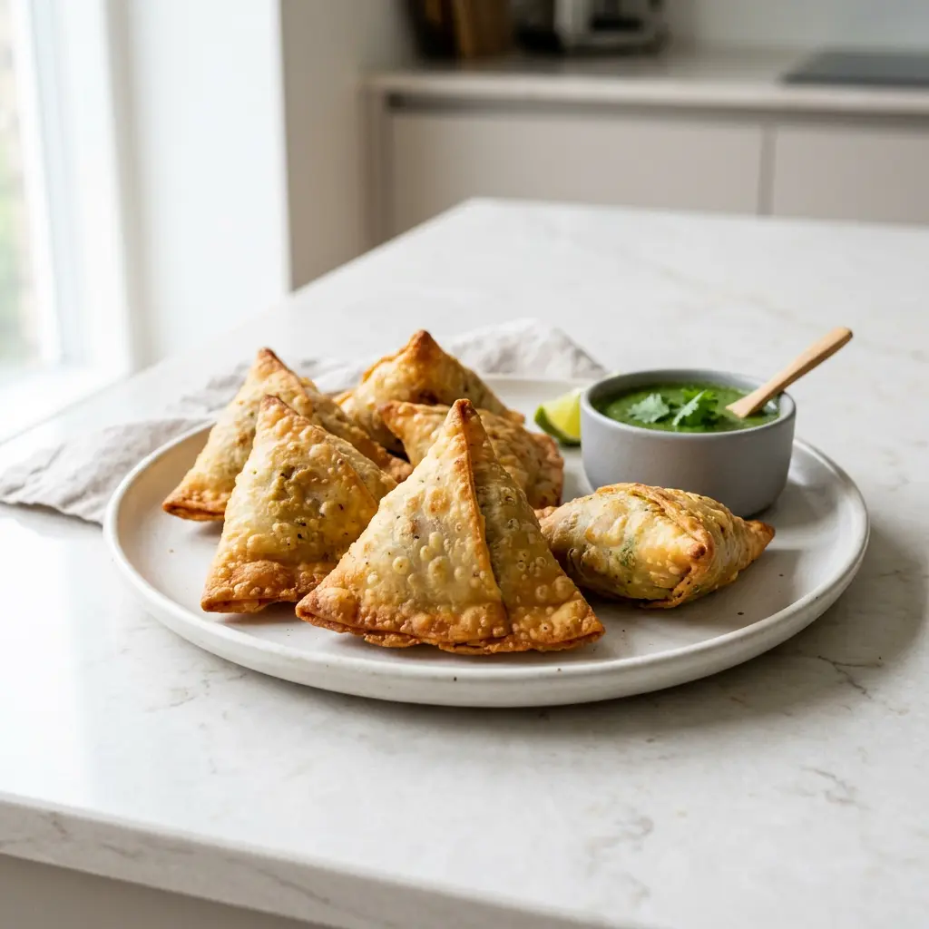 Photo de Samosas à l'air fryer préparé à l'air fryer