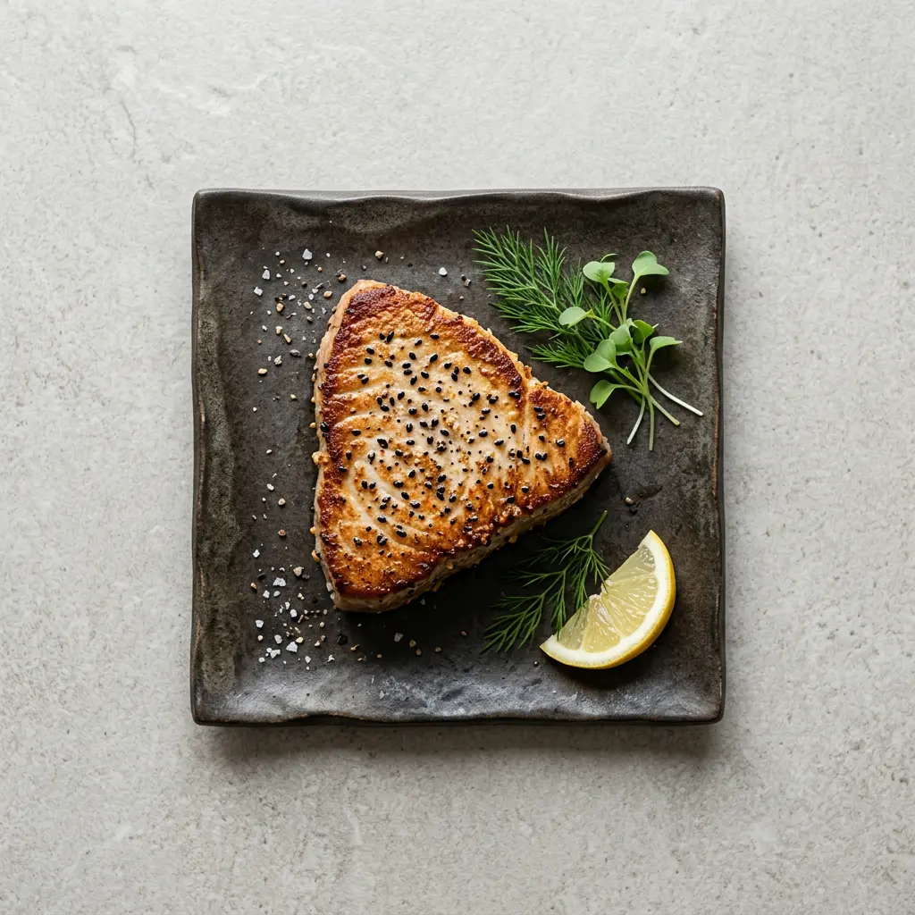 Photo de Steak de thon à l'air fryer préparé à l'air fryer