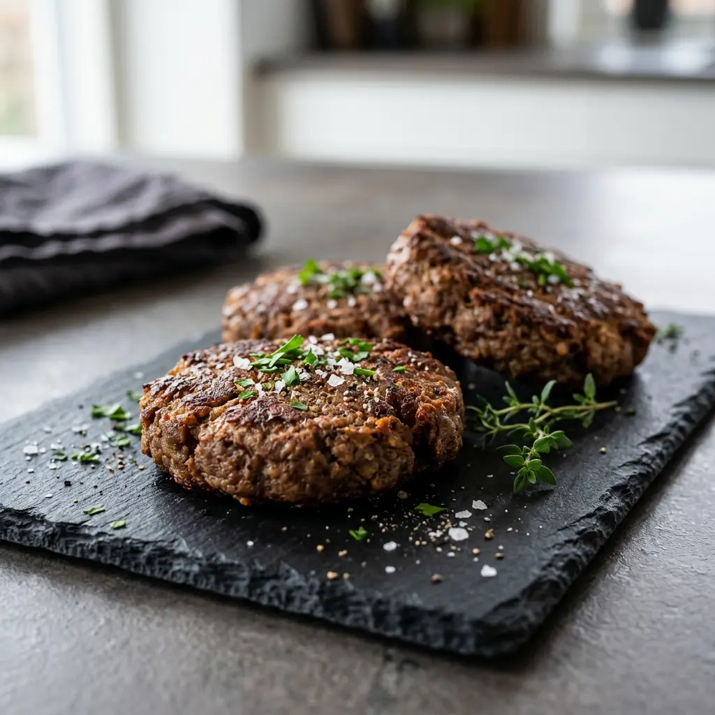Photo de Steaks végétariens à l'air fryer préparé à l'air fryer