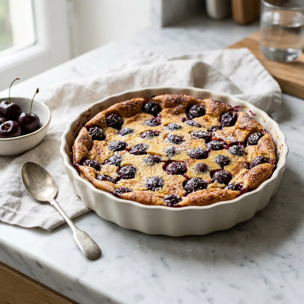 Photo de Clafoutis aux cerises prêt à servir